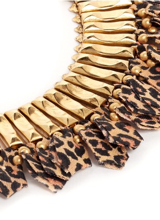 Detail View - Click To Enlarge - ELA STONE - Baker leopard print chain bracelet