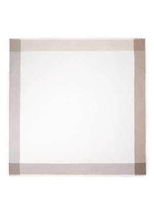 Detail View - Click To Enlarge - FRANCO FERRARI - Striped border cotton scarf