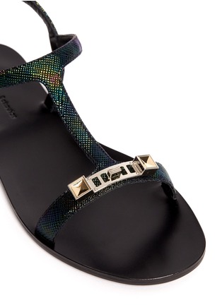 Detail View - Click To Enlarge - PROENZA SCHOULER - PS11 iridiscent leather T-strap sandals