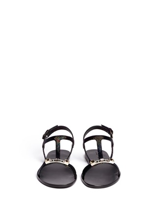 Figure View - Click To Enlarge - PROENZA SCHOULER - PS11 iridiscent leather T-strap sandals