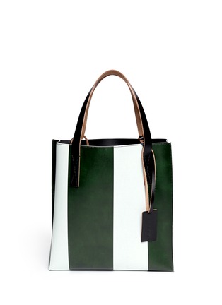 Main View - Click To Enlarge - MARNI - Stripe front leather tote