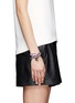Figure View - Click To Enlarge - ALEXANDER MCQUEEN - Double wrap check leather bracelet