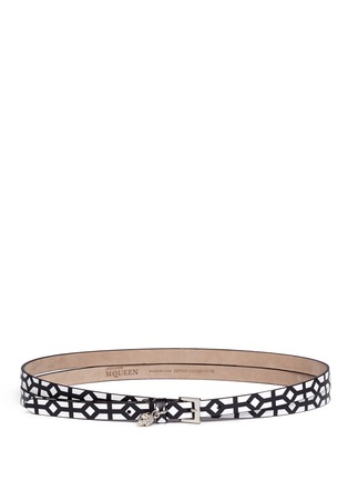 Main View - Click To Enlarge - ALEXANDER MCQUEEN - Double wrap grid print leather belt