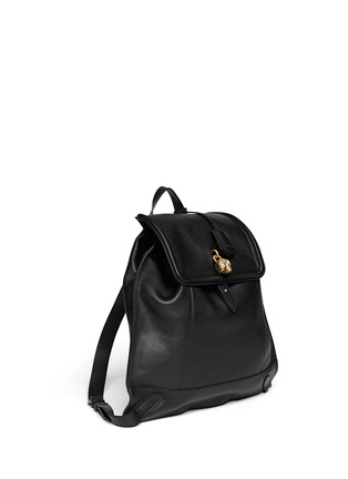 Detail View - Click To Enlarge - ALEXANDER MCQUEEN - Skull padlock leather backpack