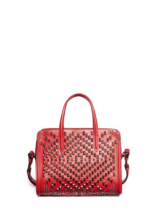 Back View - Click To Enlarge - ALEXANDER MCQUEEN - Skull padlock small stud leather tote