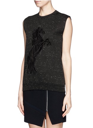 Front View - Click To Enlarge - STELLA MCCARTNEY - Horse embroidery tank top