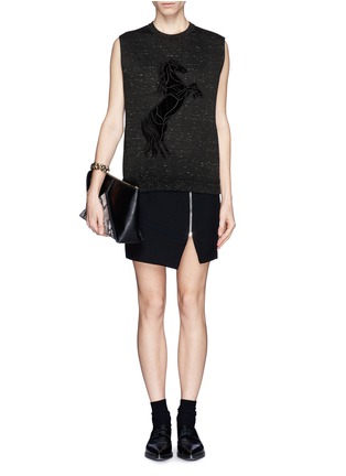 Figure View - Click To Enlarge - STELLA MCCARTNEY - Horse embroidery tank top