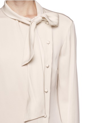 Detail View - Click To Enlarge - ARMANI COLLEZIONI - Asymmetric tie neck blouse