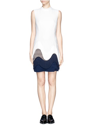 Main View - Click To Enlarge - STELLA MCCARTNEY - Frill trim and lace shift dress