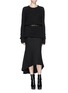 Figure View - Click To Enlarge - HAIDER ACKERMANN - 'Serlupi' asymmetric leather panel skirt 