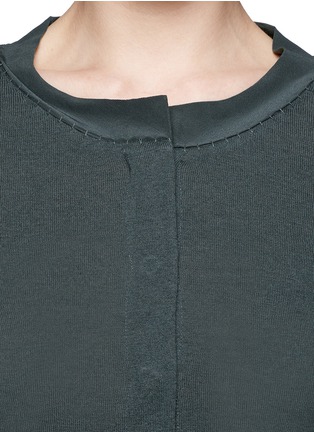 Detail View - Click To Enlarge - ARMANI COLLEZIONI - Chiffon trim wool-cashmere cardigan