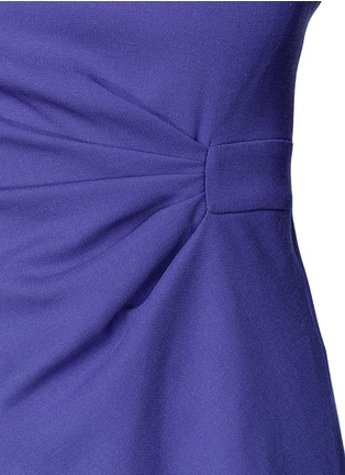 Detail View - Click To Enlarge - ARMANI COLLEZIONI - Asymmetric shirred wool dress