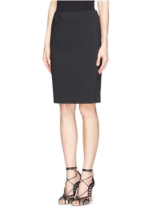 Front View - Click To Enlarge - ARMANI COLLEZIONI - Wool Pencil Skirt
