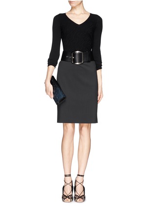 Figure View - Click To Enlarge - ARMANI COLLEZIONI - Wool Pencil Skirt