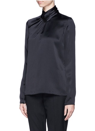 Front View - Click To Enlarge - JASON WU - Textured silk metal clasp shirt