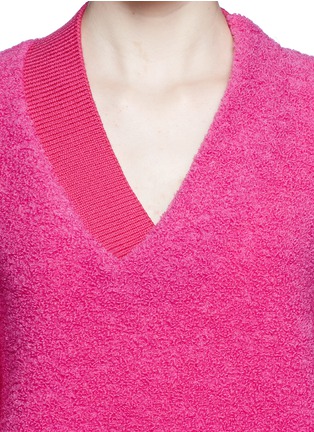 Detail View - Click To Enlarge - THAKOON - Twist front neckline textured sweater 
