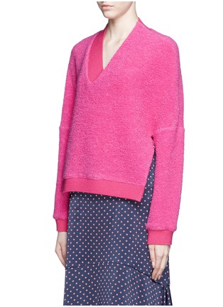 Front View - Click To Enlarge - THAKOON - Twist front neckline textured sweater 