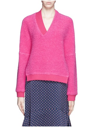 Main View - Click To Enlarge - THAKOON - Twist front neckline textured sweater 