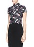 Front View - Click To Enlarge - TANYA TAYLOR - 'Toto' stand collar floral wishi organza blouse