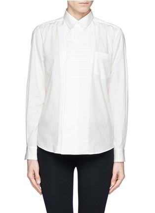 Main View - Click To Enlarge - TOGA ARCHIVES - Velveteen stripe extension placket shirt