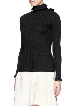 Front View - Click To Enlarge - ERDEM - 'Atena' cutout back merino wool sweater