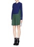 Front View - Click To Enlarge - SACAI - Wool cable knit panel poplin shirt dress