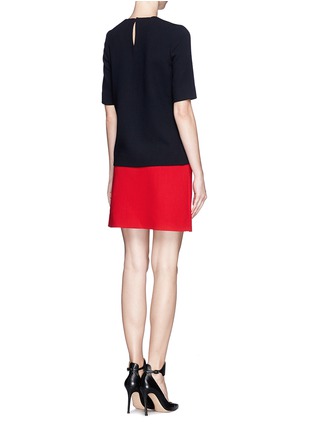 Back View - Click To Enlarge - VICTORIA, VICTORIA BECKHAM - Double layer wool crepe dress