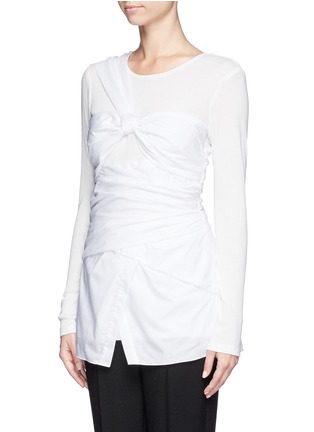 Front View - Click To Enlarge - THAKOON - Cotton poplin wrap shirt top