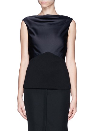 Main View - Click To Enlarge - JASON WU - Cowl neck satin panel jersey top