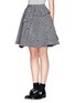 Front View - Click To Enlarge - KENZO - Double layer zigzag print flare skirt