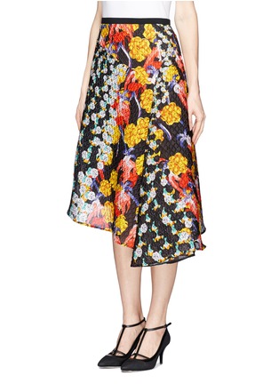 Front View - Click To Enlarge - PETER PILOTTO - Waffle floral print skirt