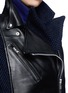 Detail View - Click To Enlarge - SACAI - Leather herringbone wool peplum biker jacket