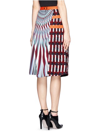 Back View - Click To Enlarge - PETER PILOTTO - Asymmetric tweed flap A-line print skirt
