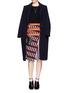 Figure View - Click To Enlarge - PETER PILOTTO - Asymmetric tweed flap A-line print skirt
