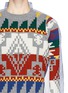 Detail View - Click To Enlarge - SACAI - Tribal knit panel pinstripe shirt dress