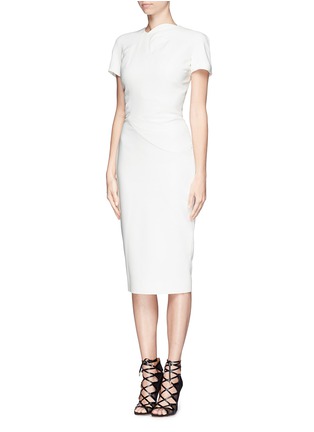 Figure View - Click To Enlarge - VICTORIA BECKHAM - Abstract graphic double crepe sheath dress