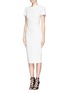 Figure View - Click To Enlarge - VICTORIA BECKHAM - Abstract graphic double crepe sheath dress