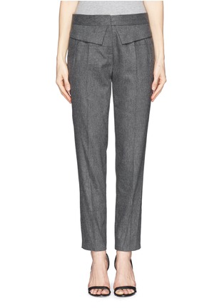 Main View - Click To Enlarge - PRABAL GURUNG - Side flap twill felt cropped pants