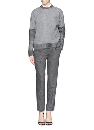 Figure View - Click To Enlarge - PRABAL GURUNG - Side flap twill felt cropped pants