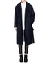Detail View - Click To Enlarge - TOGA ARCHIVES - Oversized felt and faux leather bonded coat