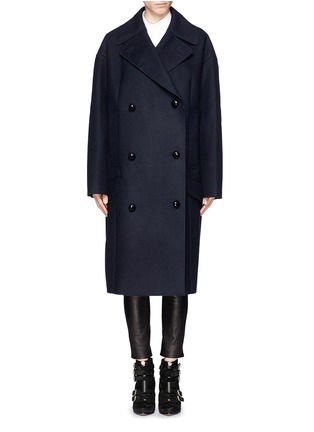 Main View - Click To Enlarge - TOGA ARCHIVES - Oversized felt and faux leather bonded coat