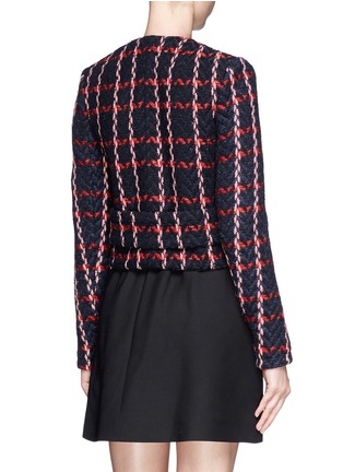 Back View - Click To Enlarge - VICTORIA BECKHAM - Check herringbone cropped jacket