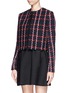 Front View - Click To Enlarge - VICTORIA BECKHAM - Check herringbone cropped jacket