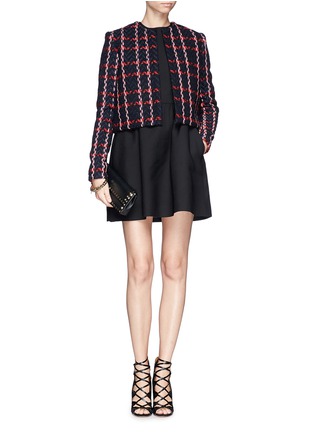 Figure View - Click To Enlarge - VICTORIA BECKHAM - Check herringbone cropped jacket