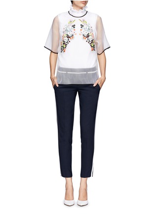 Figure View - Click To Enlarge - ERDEM - Voni floral embroidery silk top