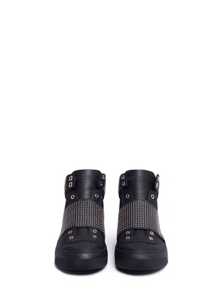 Front View - Click To Enlarge - JIMMY CHOO - 'Archie' stud high top leather slip-on sneakers