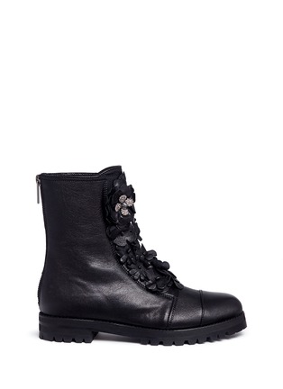 Main View - Click To Enlarge - JIMMY CHOO - 'Havana' embellished floral appliqué combat boots