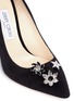 Detail View - Click To Enlarge - JIMMY CHOO - 'Jasmine 100' interchangeable Swarovski crystal button suede pumps