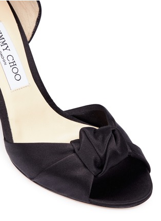 Detail View - Click To Enlarge - JIMMY CHOO - 'Kitty 85' knotted bow satin d'Orsay sandals