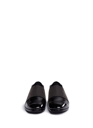 Front View - Click To Enlarge - JIMMY CHOO - 'Peter' stud embellished leather slip-ons